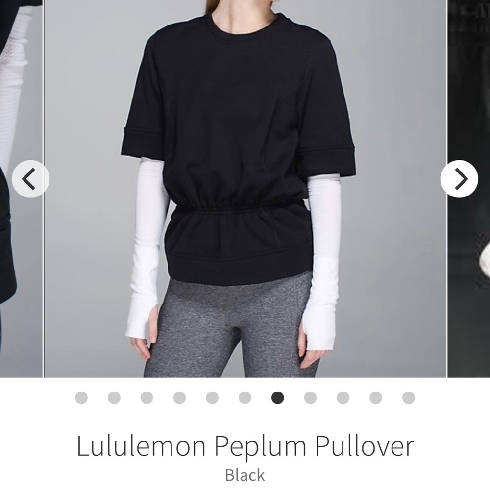 Black lululemon peplum sweat shirt NWT size 6